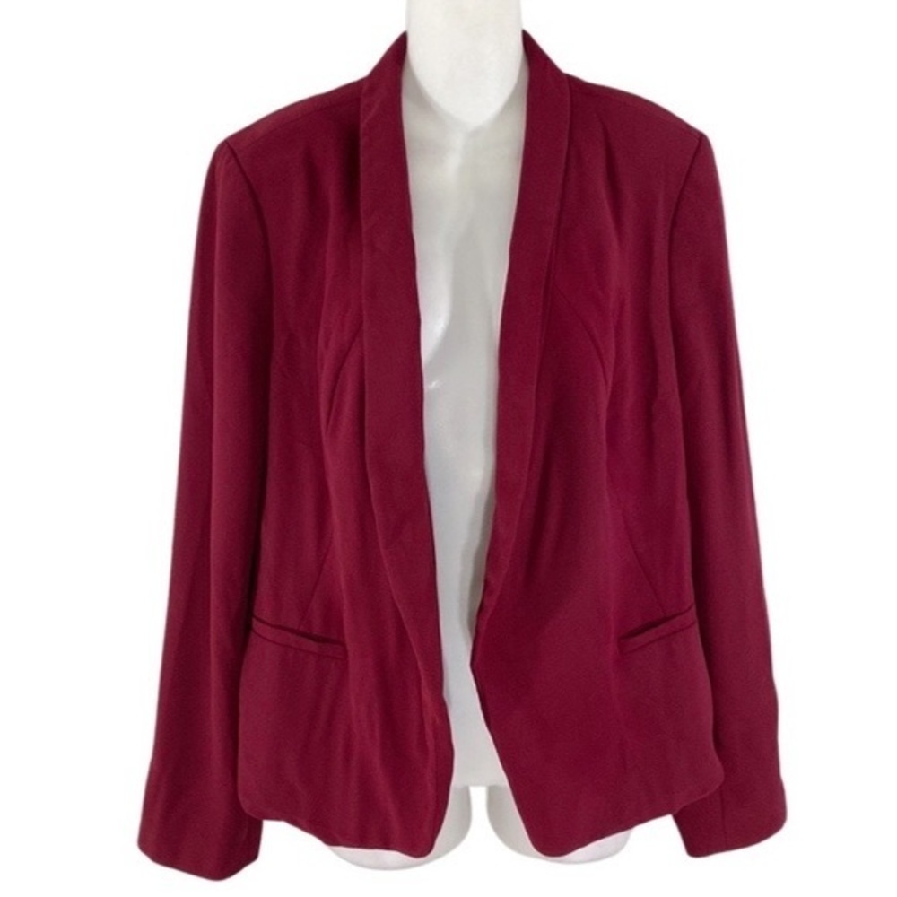 Loft burgundy open blazer